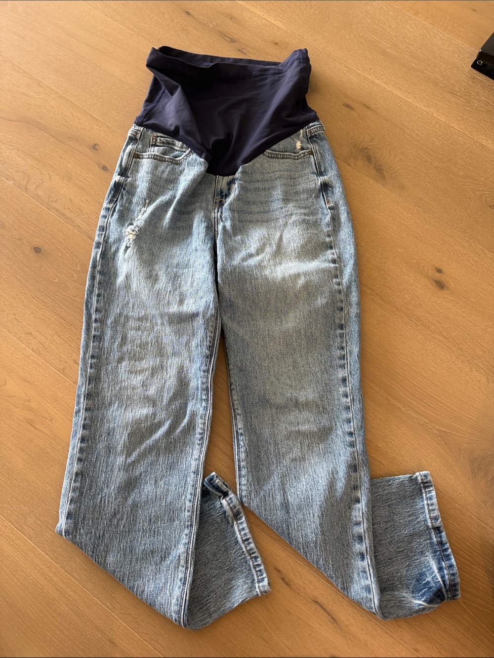 Pinkblush Straight Leg Maternity Jeans with Navy Support Panel